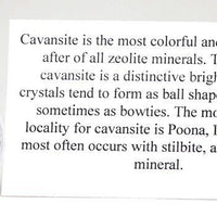 CAVANSITE STILBITE Specimen Blue Crystal Cluster Mineral INDIA w/ ID card