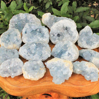 LARGE Natural Celestite Crystal Cluster Box: 6-8 Pieces, 1.75-2.5 lb Bulk Lot