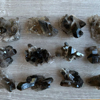 3 Piece Healing Crystal: Citrine, Amethyst &Smoky Quartz Crystal Clusters Geodes