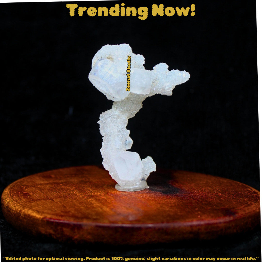 Apophyllite Shiny Crystal Cluster Tower 7cm 160g Rare Luster Mining Specimen Ind