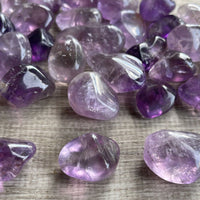 Grade A++ Amethyst Tumbled Stones, 0.75"-1.25" Amethyst Polished Stone, Bulk Lot