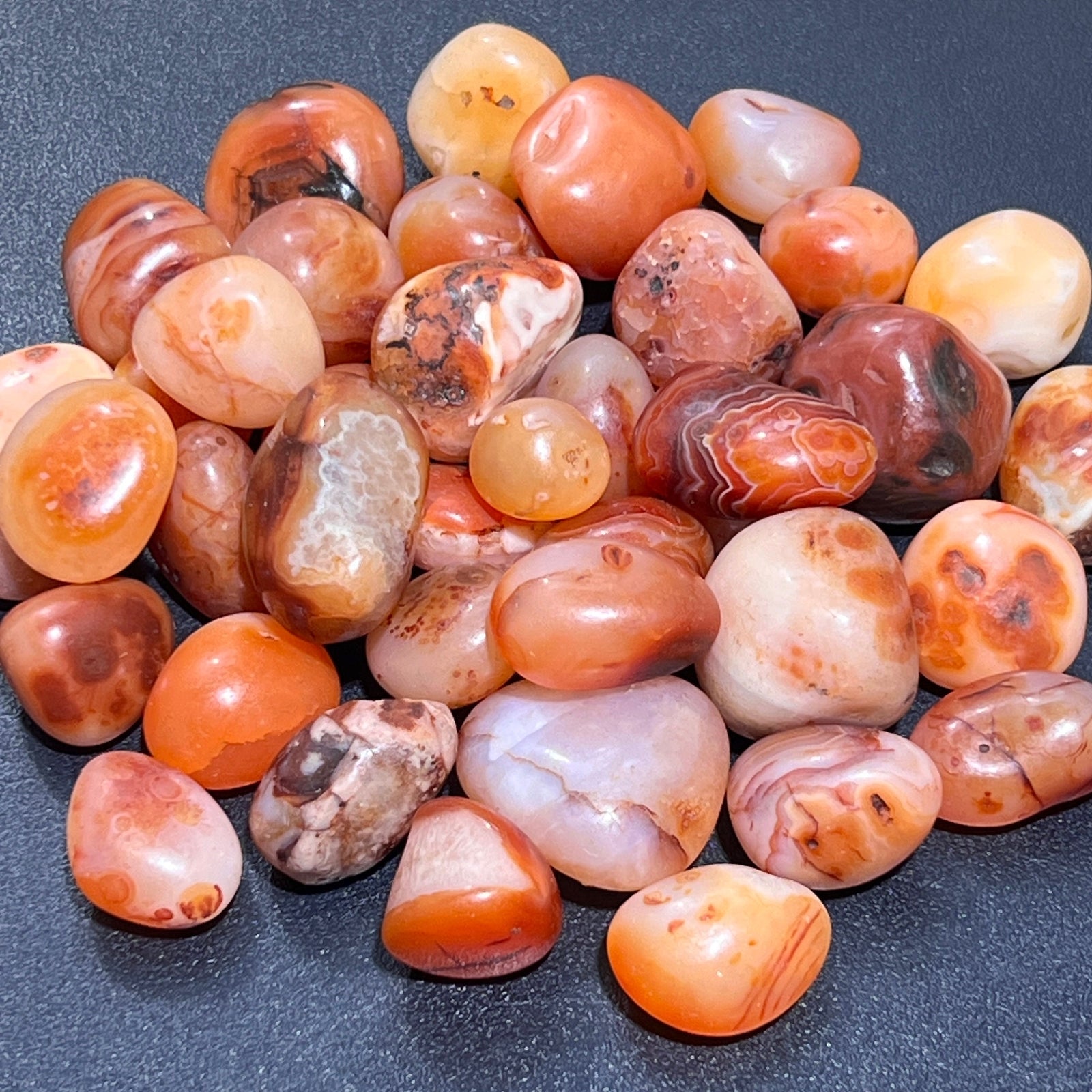 Red Carnelian Agate Tumbled Stones (By The Piece Or Pound) Bulk Wholesale Supply