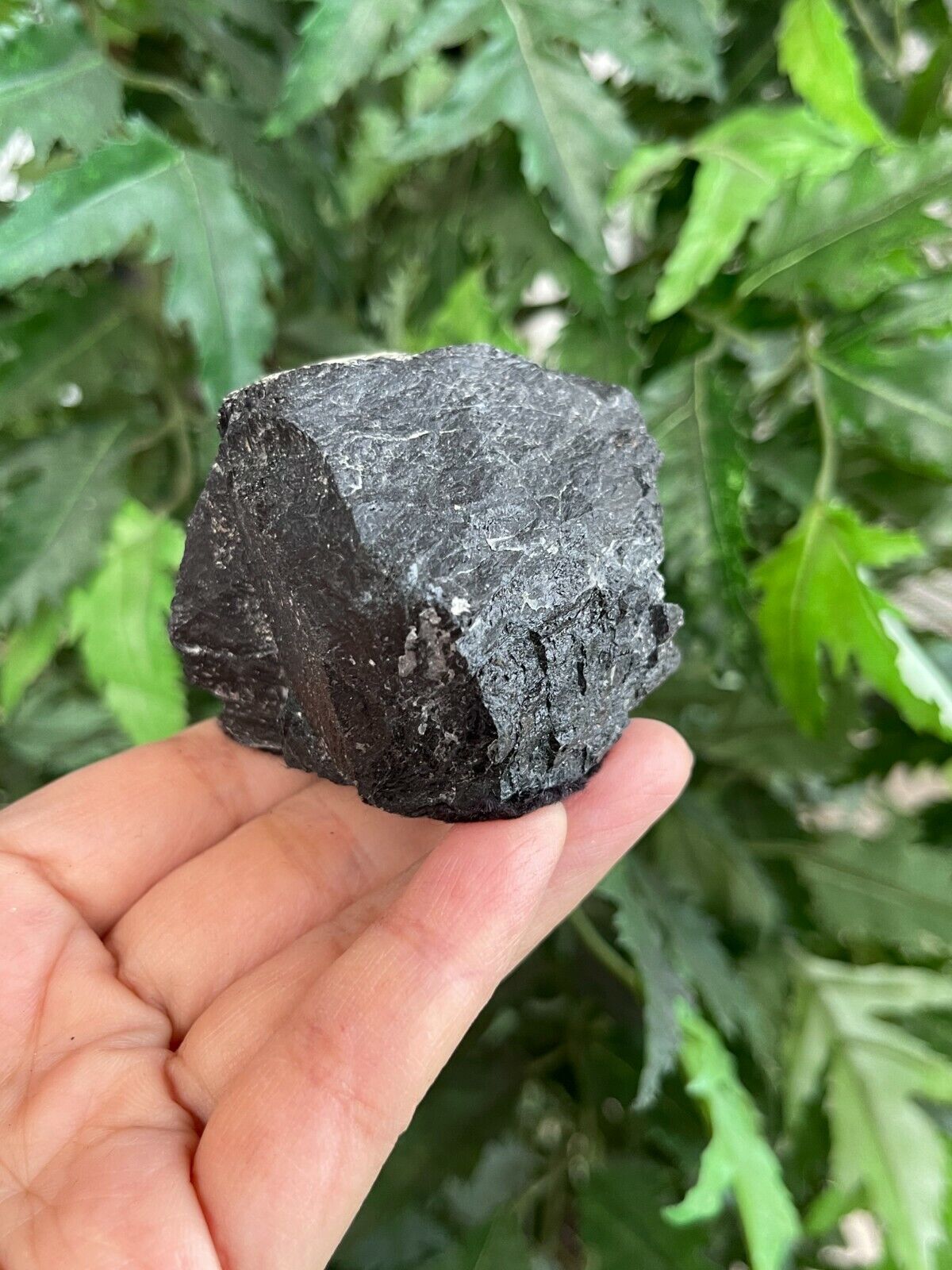 Standing Raw Black Tourmaline Chunk / Rod, Free Form Natural Black Tourmaline