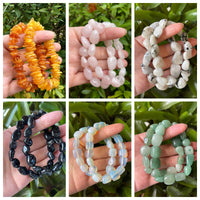 Wholesale Grade A++ Gemstone Nugget Bracelet, Choose from 18 Gemstone Types