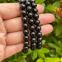 Grade A++  Black Obsidian Bead Bracelet 8mm, Genuine Obsidian Gemstone Bracelet