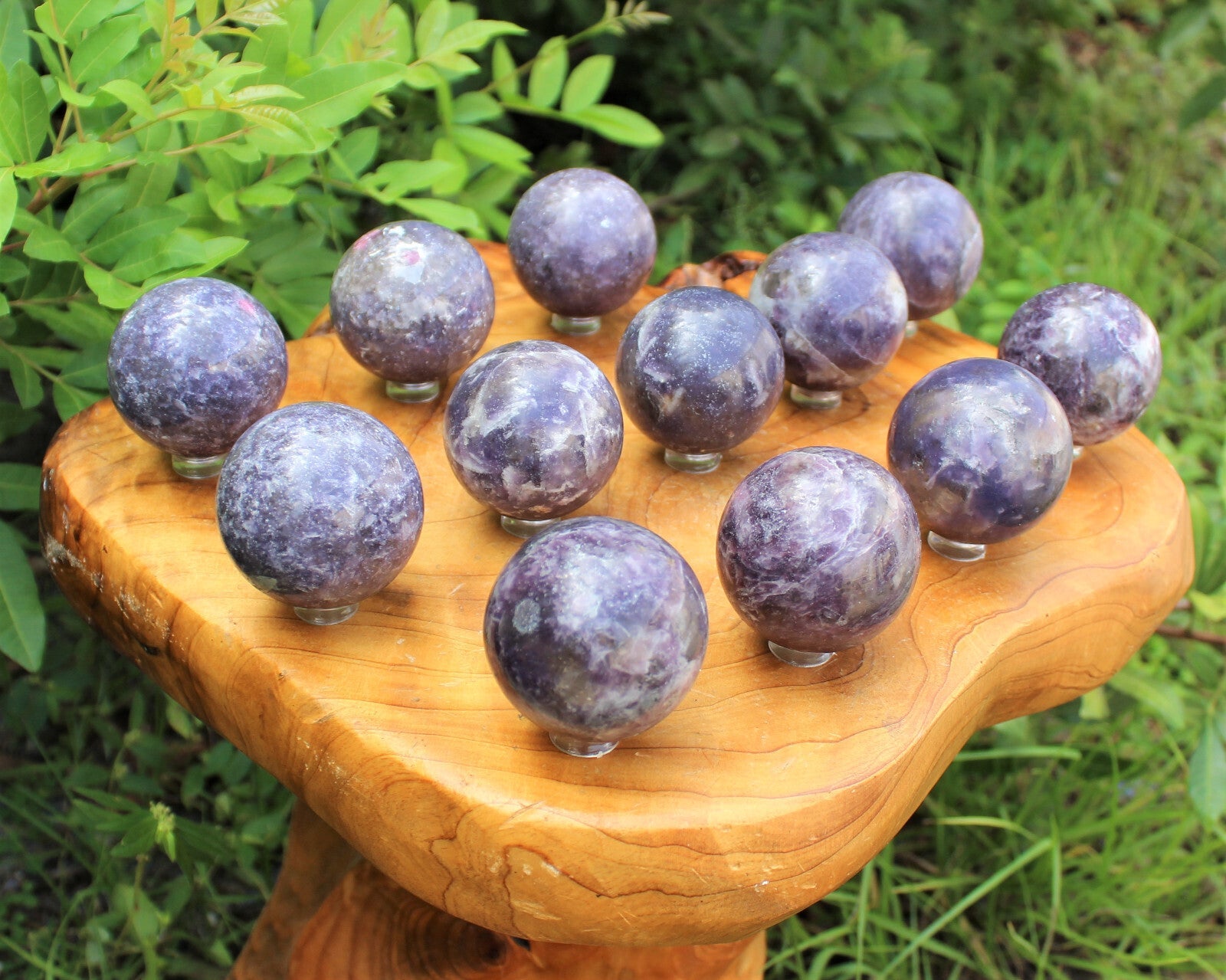 Lepidolite Crystal Sphere LARGE 2" Sphere + Stand (AA Quality Lepidolite Sphere)