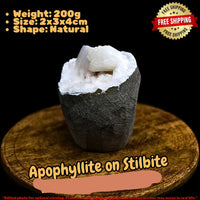 Rare Scolecite Stilbite Heulandite Geode 235g Mineral Specimen India