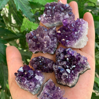 Raw Amethyst Cluster Druzy Collection Box:6-8 oz, 7 - 10 Pieces Natural Amethyst