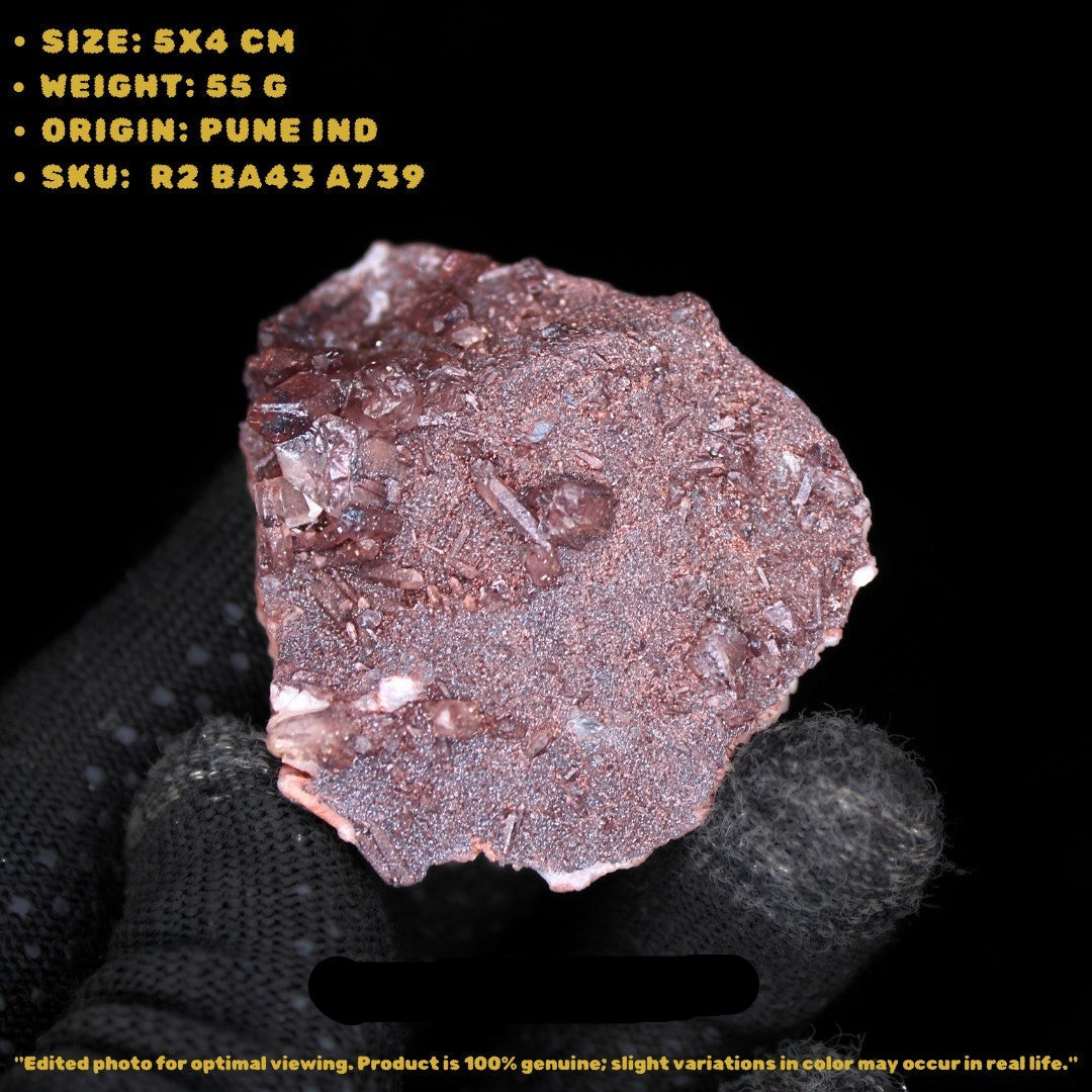 Red Phantom Quartz Cluster 55g 5x4cm | Rare Hematite Inclusion Crystal