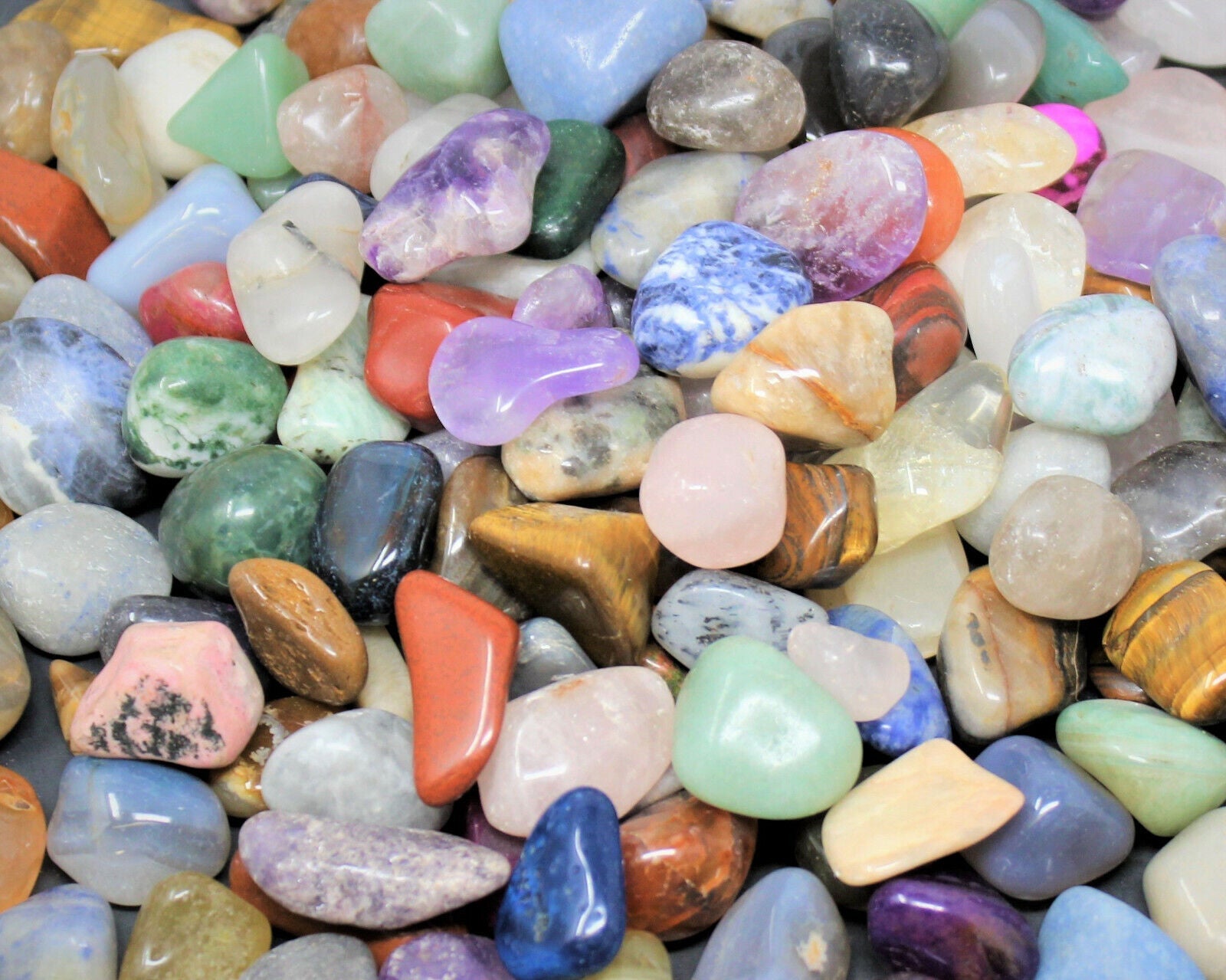Assorted Tumbled Stones: SMALL, MEDIUM or LARGE Sizes Wholesale Bulk Lots Mixed