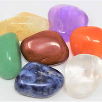 7 Chakra Tumbled Stones & Carry Pouch (Crystal Balancing Set, Crystal Healing)