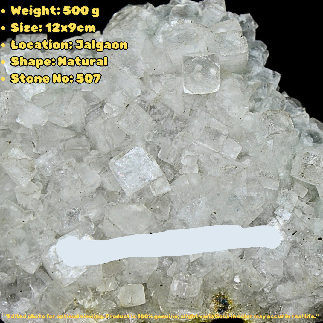 Apophyllite Healing Cluster 498g 12x9 cm | Rare Natural Crystal from India