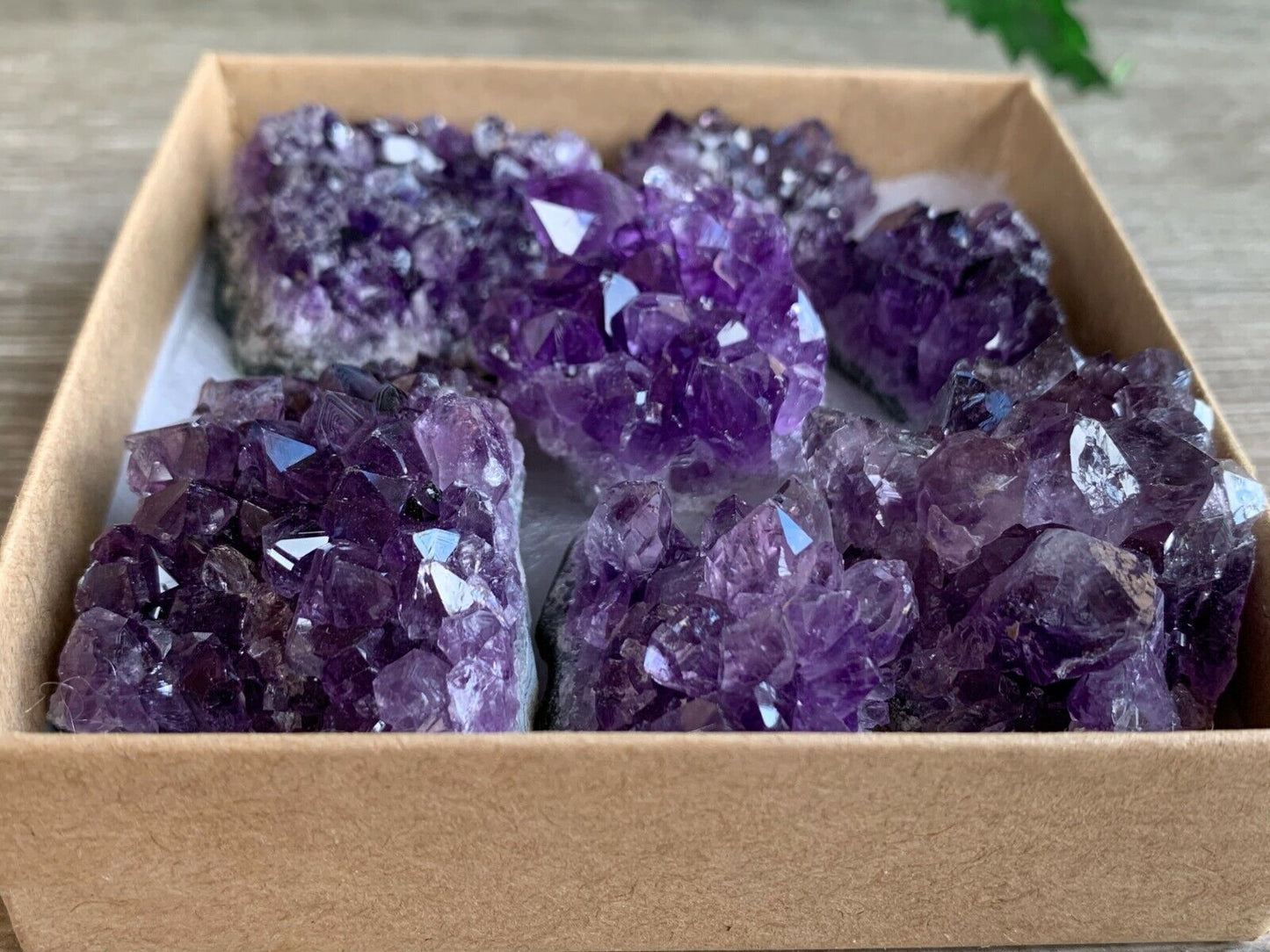 Raw Amethyst Cluster Druzy Collection Box:6-8 oz, 7 - 10 Pieces Natural Amethyst