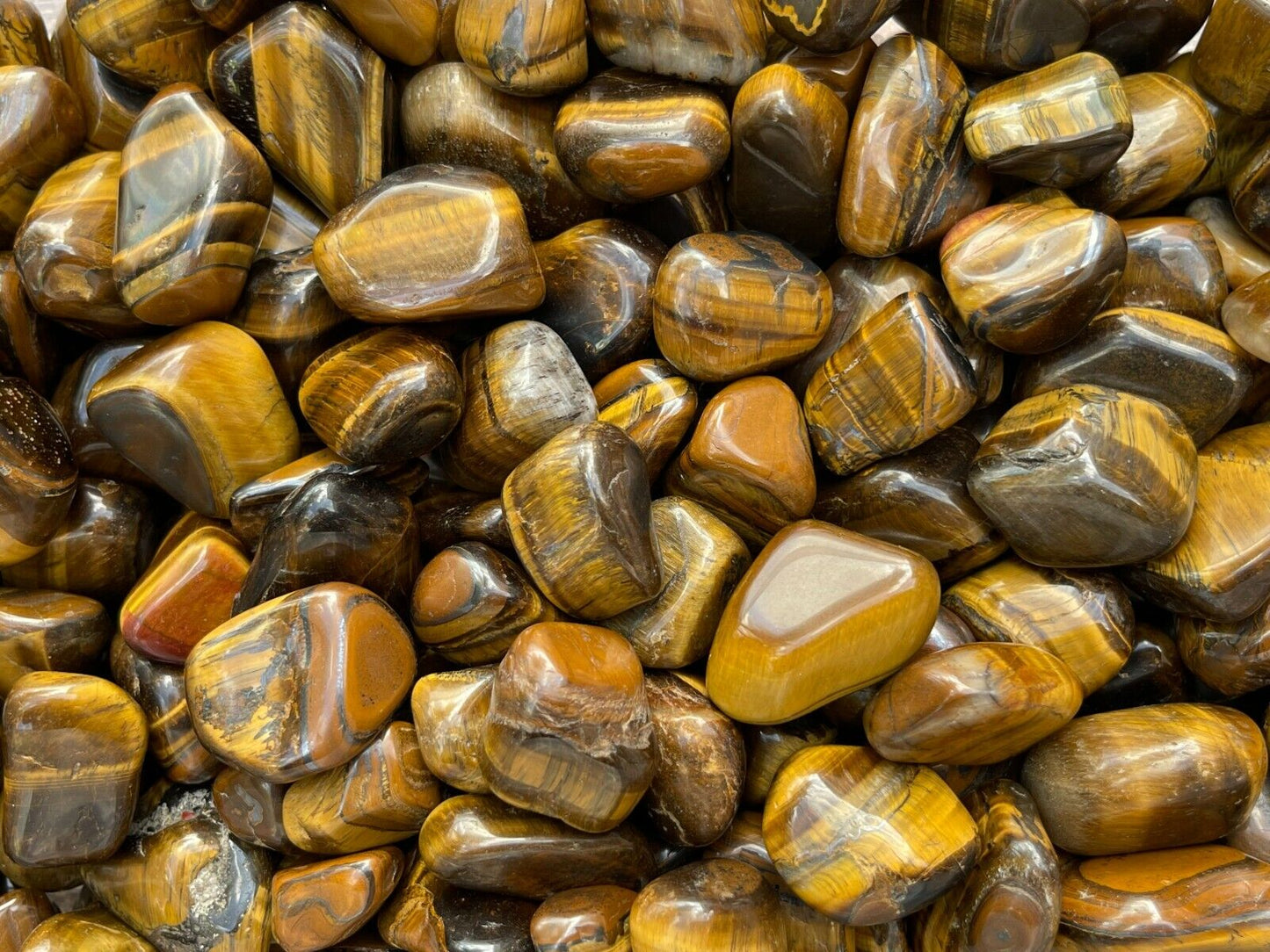 Grade A++ Gold Tiger Eye Tumbled Stones, 1"-1.5" Tumbled Tiger Eye,Pick How Many
