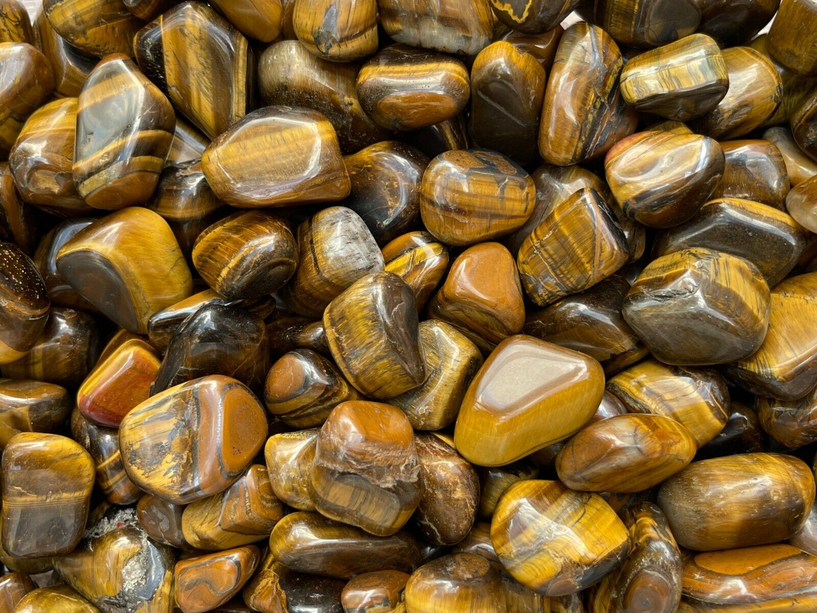 Grade A++ Gold Tiger Eye Tumbled Stones, 1"-1.5" Tumbled Tiger Eye,Pick How Many