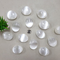 Selenite Palm Stones Celenite Worry Stone Polished Crystal Healing Palmstone