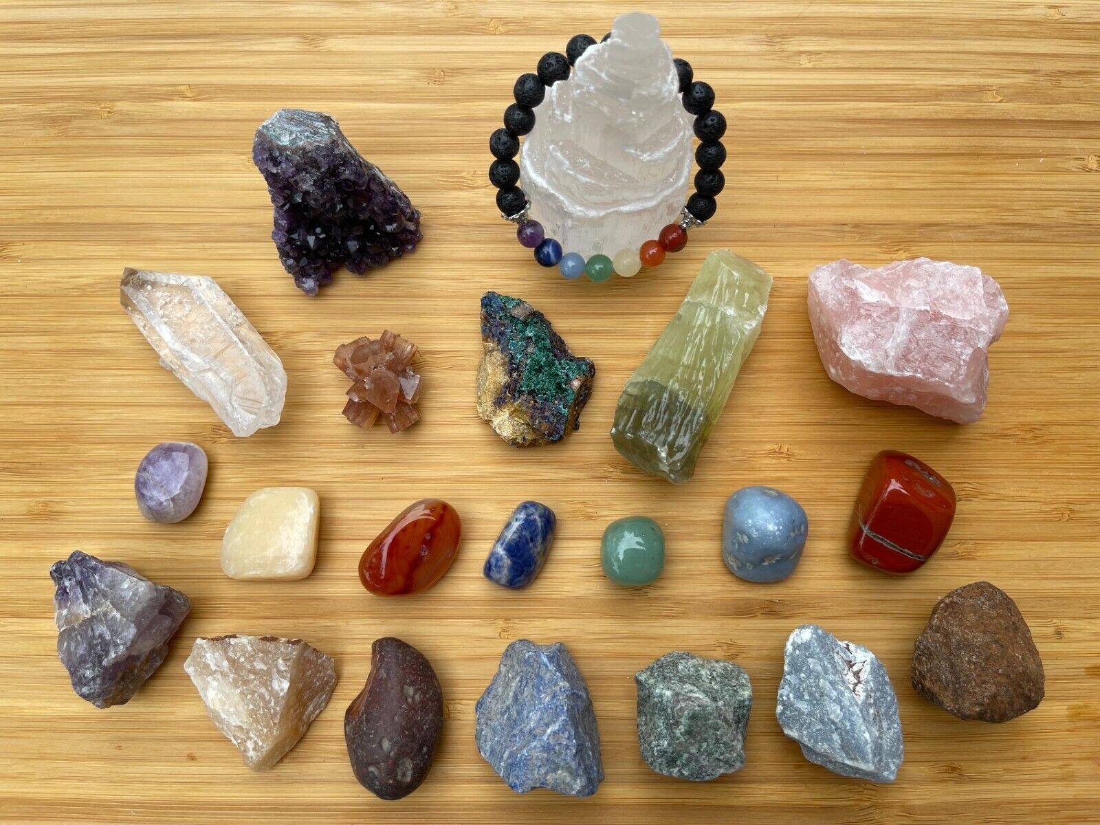 22pcs Premium Beginning Crystal Kit In Box, Crystals Gift Set!