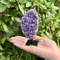 Amethyst Crystal Geodes On Metal Stands - Natural Amethyst Cluster Specimens