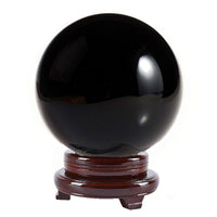 Amlong Crystal Meditation Divination Sphere Crystal Ball with Wood Stand