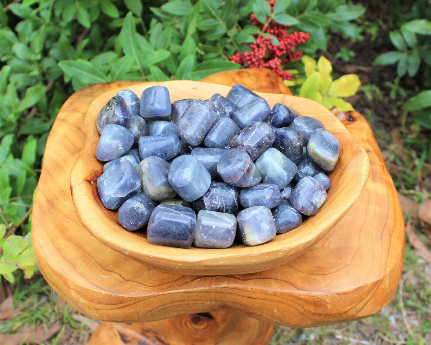2 Medium Large Tumbled Iolite Gemstone Crystals (Third Eye Chakra)