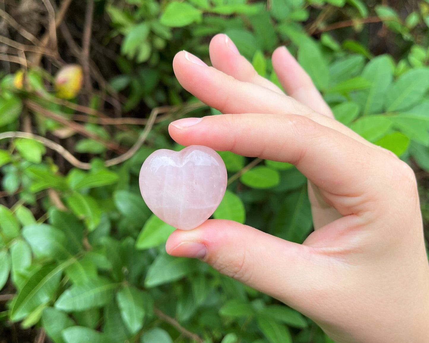 Rose Quartz Heart: Bulk 10 Piece Lot (Pocket Size 1" Puffed, Pink) Wholesale