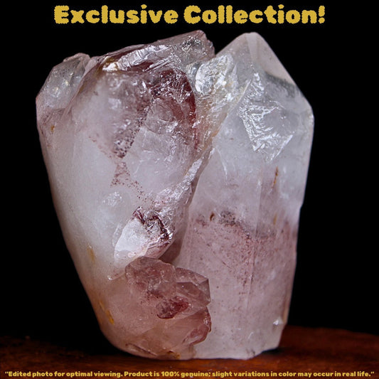 Natural Phantom Quartz Healing Crystal Cluster Raw Stone India