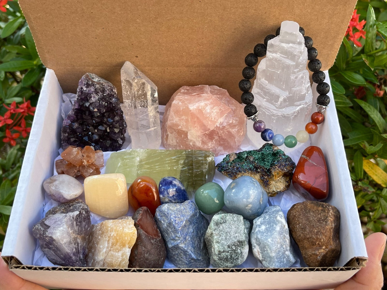 22pcs Premium Beginning Crystal Kit In Box, Crystals Gift Set!