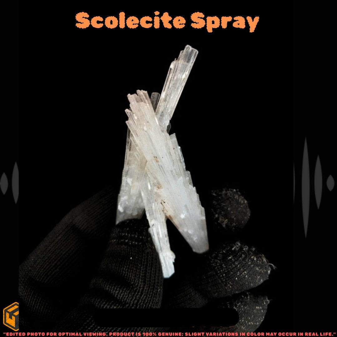 15g Scolecite Healing Cluster Unique Crystal Stone Natural Mineral Display 8x4cm