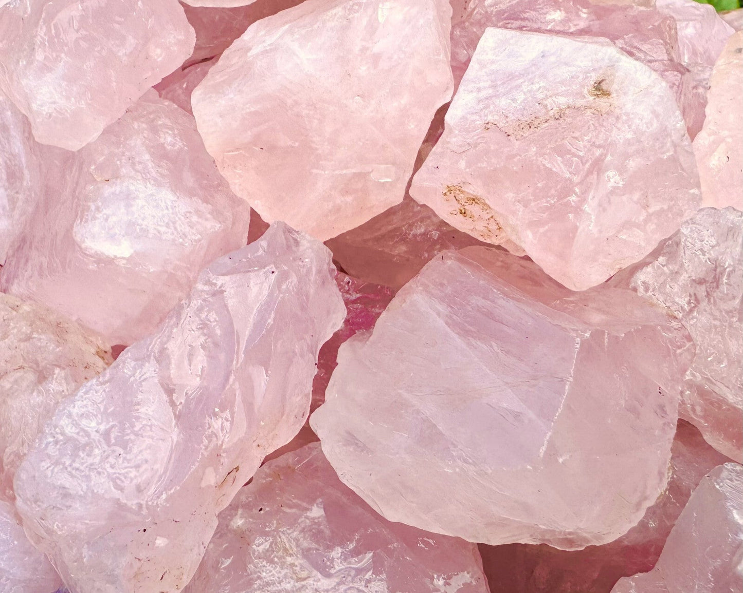 1/2 lb Bulk Lot Natural Rough Rose Quartz Crystals (Raw Reiki Love Healing 8 oz)