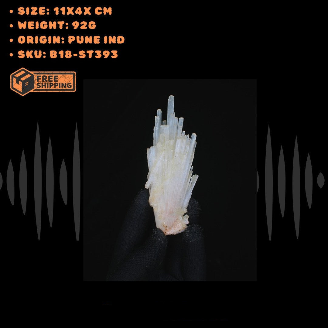 Natural Scolecite Cluster 92g White Zeolite Crystal Mineral from India