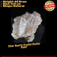 Natural Himalayan Quartz Cluster 60g 7x4cm Clear White Chrysanthemum Crystal