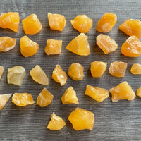 Small Orange Calcite Rough Stones, 0.75"-1.5" Raw Calcite Orange, Wholesale Bulk