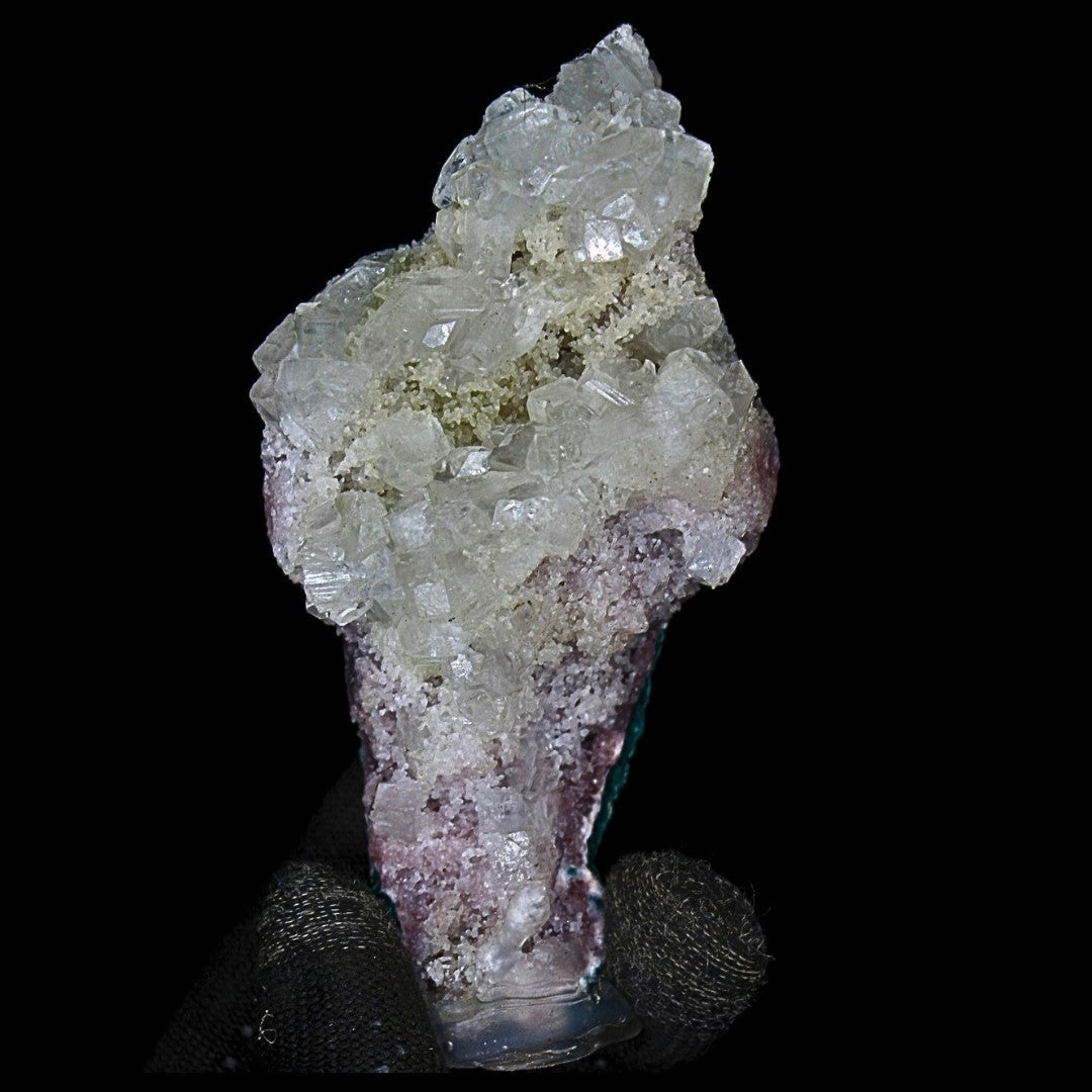 Apophyllite with Heulandite Mineral 11x5.5cm Rare Indian Crystal Cluster