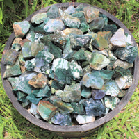 1000 Carat Bulk Lot Natural Rough Moss Agate, Raw Rock Crystal Healing 200 Grams