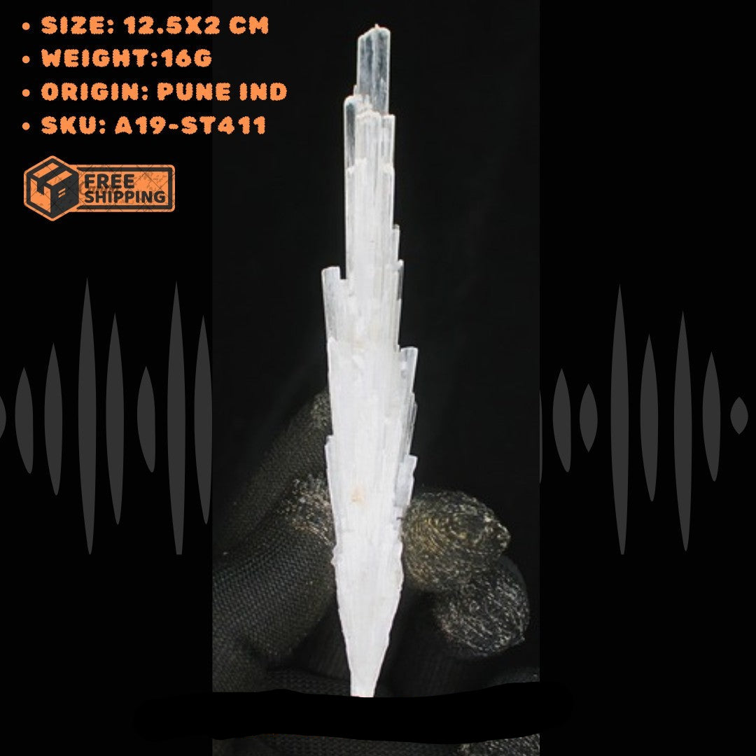 Raw Scolecite Crystal 16g White Natural Zeolite Mineral from India