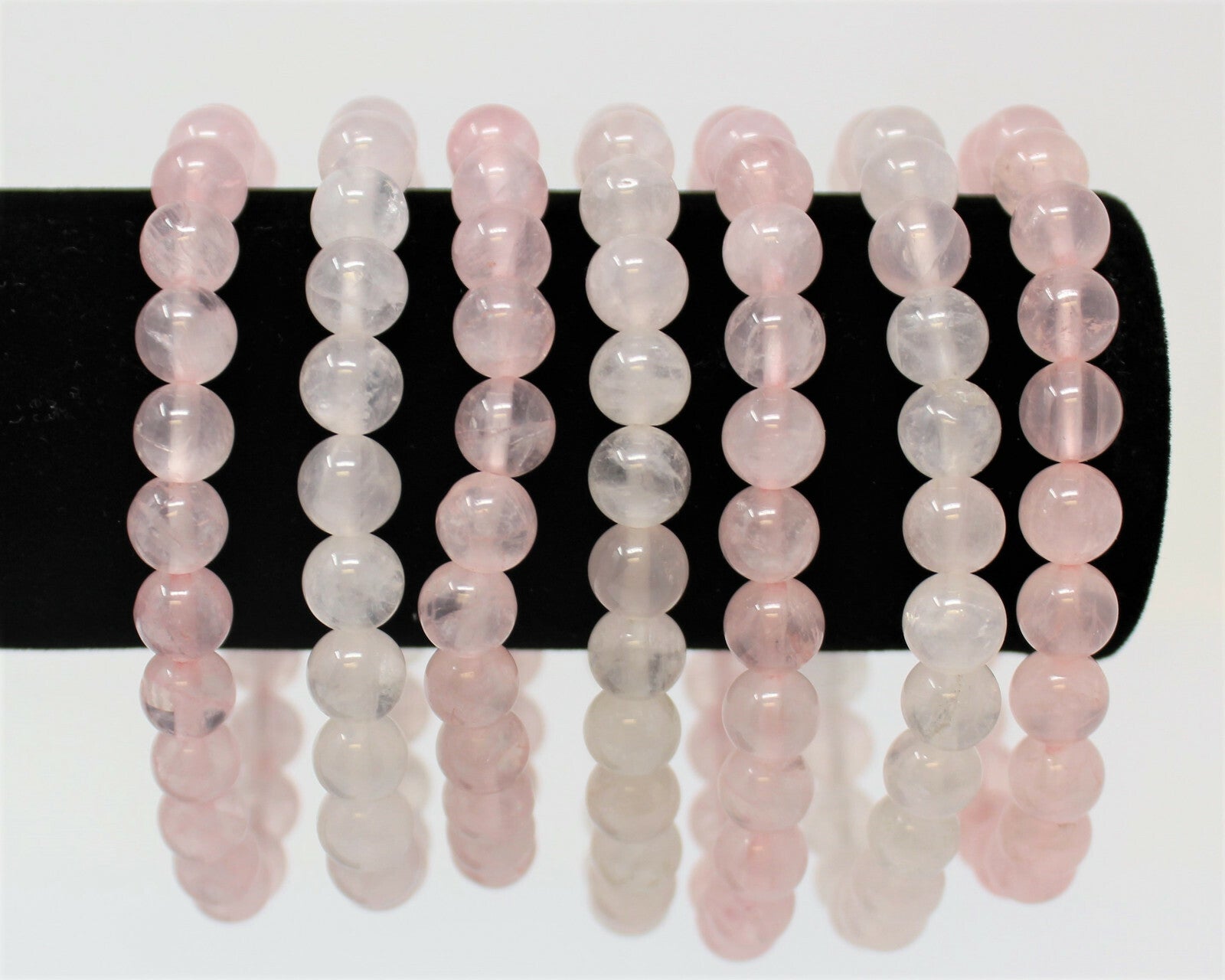 Rose Quartz Bead Bracelet – 8mm Natural Pink Round Crystals | Stretch Fit