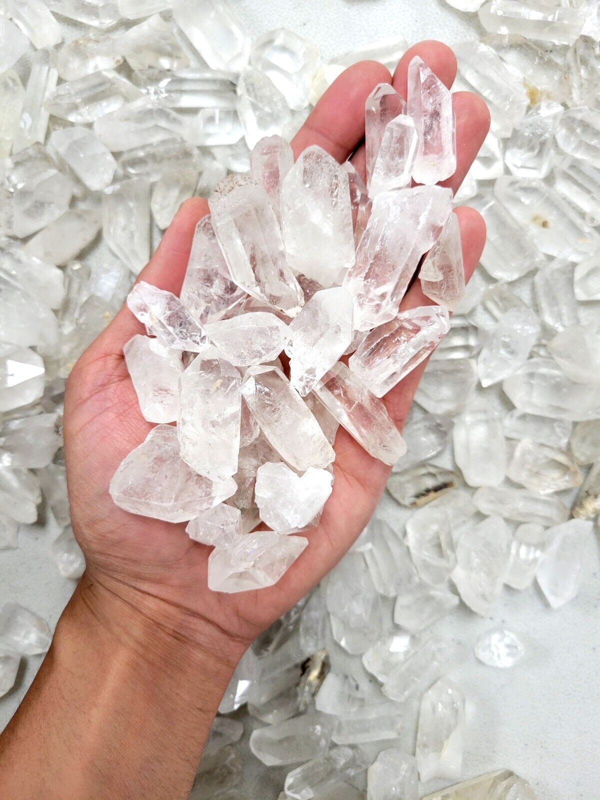 Mini Quartz Crystal Points Bulk, Crystals for Necklace Pendants & Healing Gems