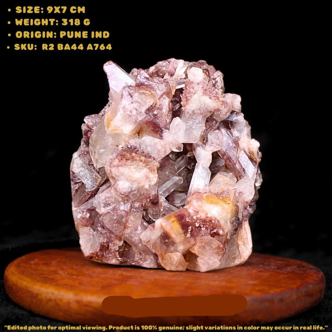 Phantom Quartz Crystal Cluster 318g 9x7 cm Natural Raw Healing Stone India