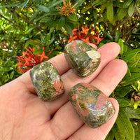 Grade A++ Unakite Tumbled Stones, 0.75-1" Tumbled Unakite Stone, Wholesale Bulk