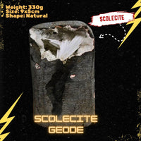 Scolecite Spray on Quartz Geode 330g Healing Crystal Reiki Meditation Stone