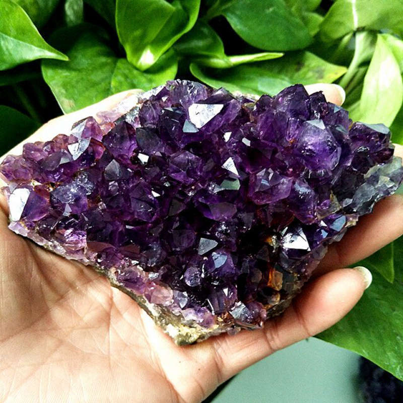 Large Natural Amethyst Cluster Quartz Crystal Druzy Geode Healing Stone Specimen
