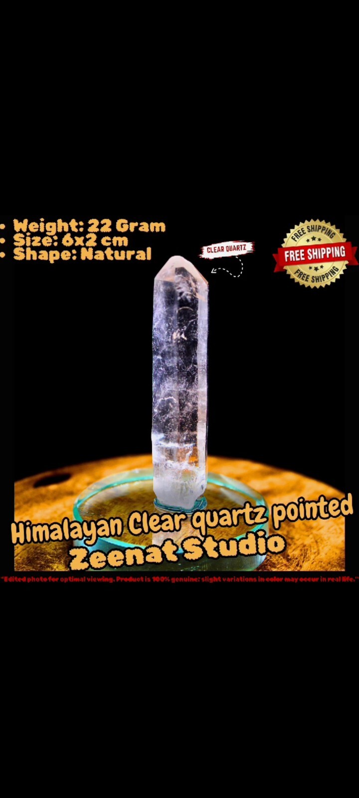 22g Natural Clear White Himalayan Quartz Cluster Rare Mineral Specimen Matrix