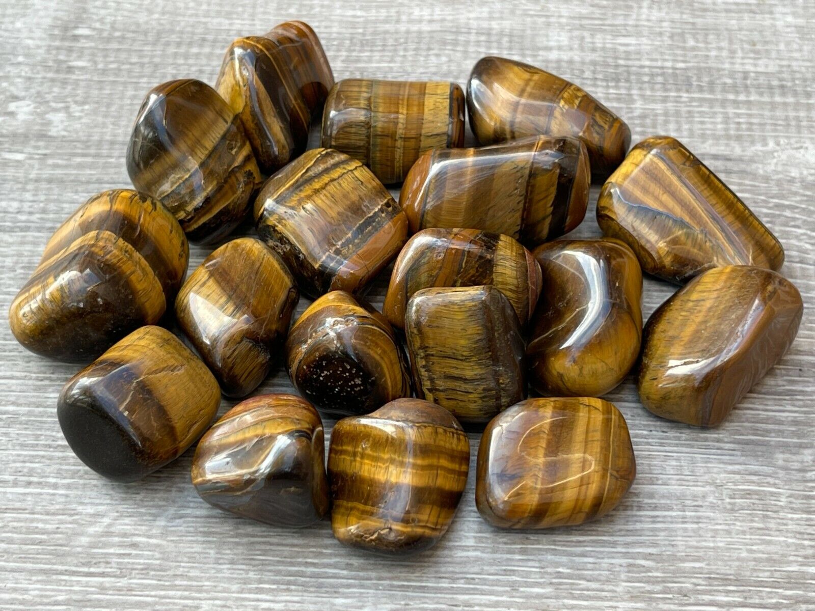 Grade A++ Gold Tiger Eye Tumbled Stones, 1"-1.5" Tumbled Tiger Eye,Pick How Many