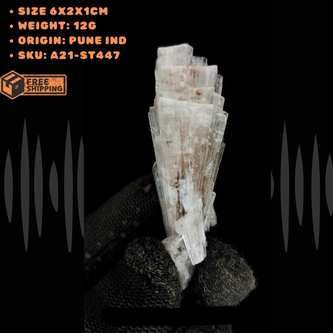 Natural Scolecite Mineral Cluster 12g Zeolite Healing Crystal from India