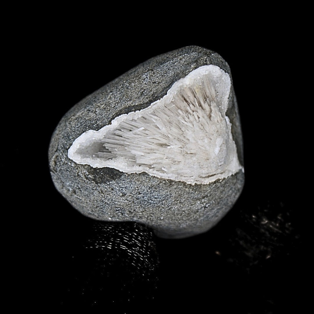 Rare Scolecite Spray in Geode 90g Natural Mineral Specimen India 5x4cm