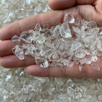 Clear Quartz Semi Tumbled Gemstone Mini Chips 5 - 10 mm, Wholesale Bulk Lot