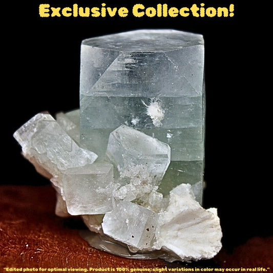 85g Green Apophyllite with Heulandite Rare Indian Mineral Specimen