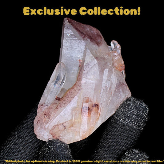 80g Phantom Quartz Crystal Cluster 7x4cm  Rare Mineral Specimen from India