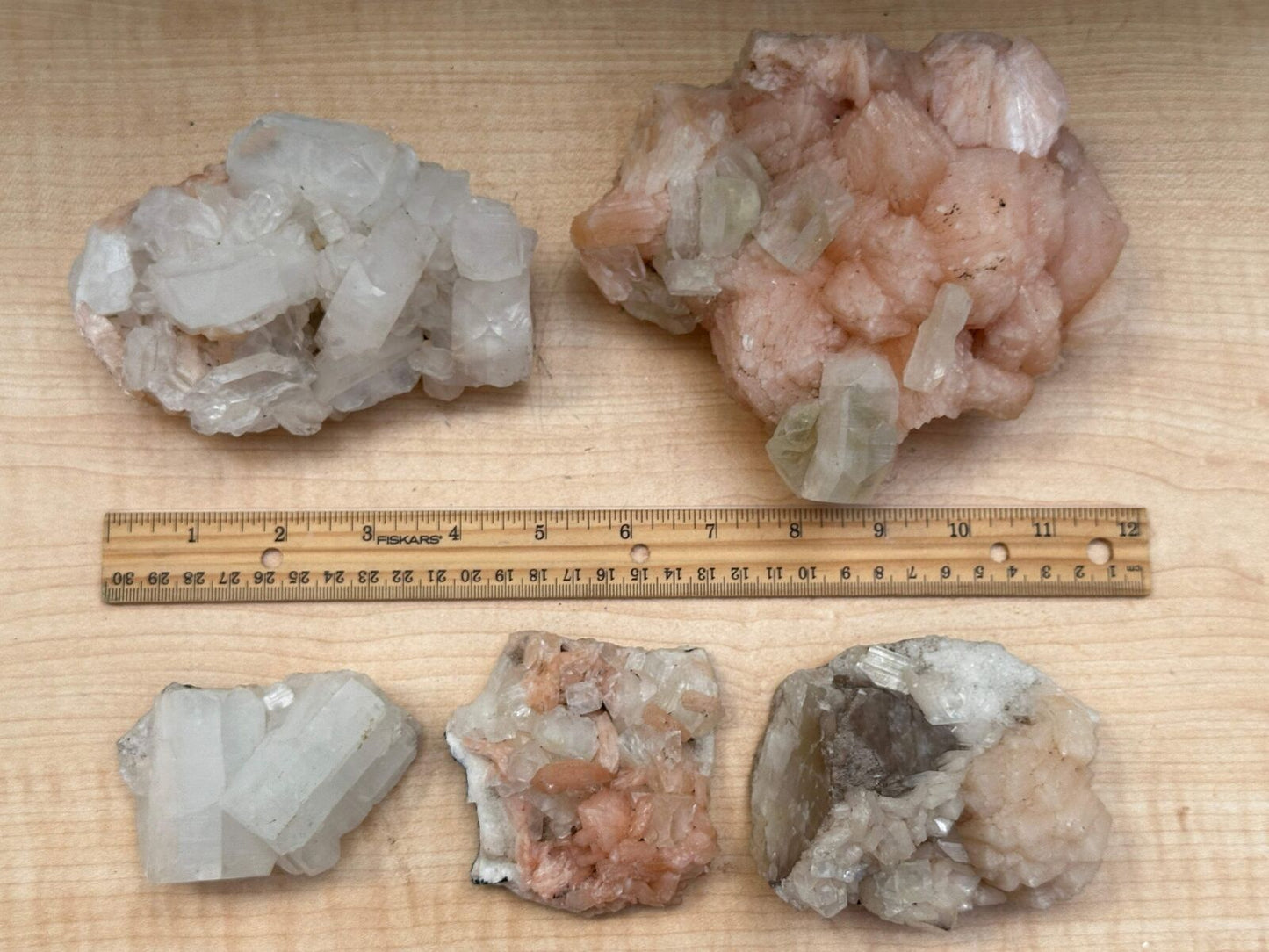 Apophyllite & Stilbite Crystal Cluster 3-8", Apophyllite Cluster with Inclusions