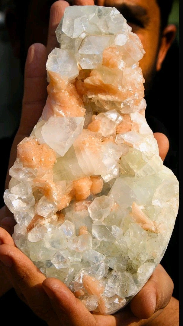 Apophyllite Point & Stilbite Crystal Cluster 5lb  Reiki Energy Stone 20×13cm